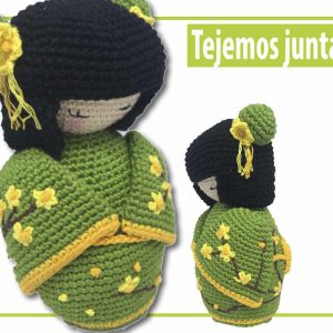 Kit amigurumi para Tejer una muñeca Kokeshi Amigurumi